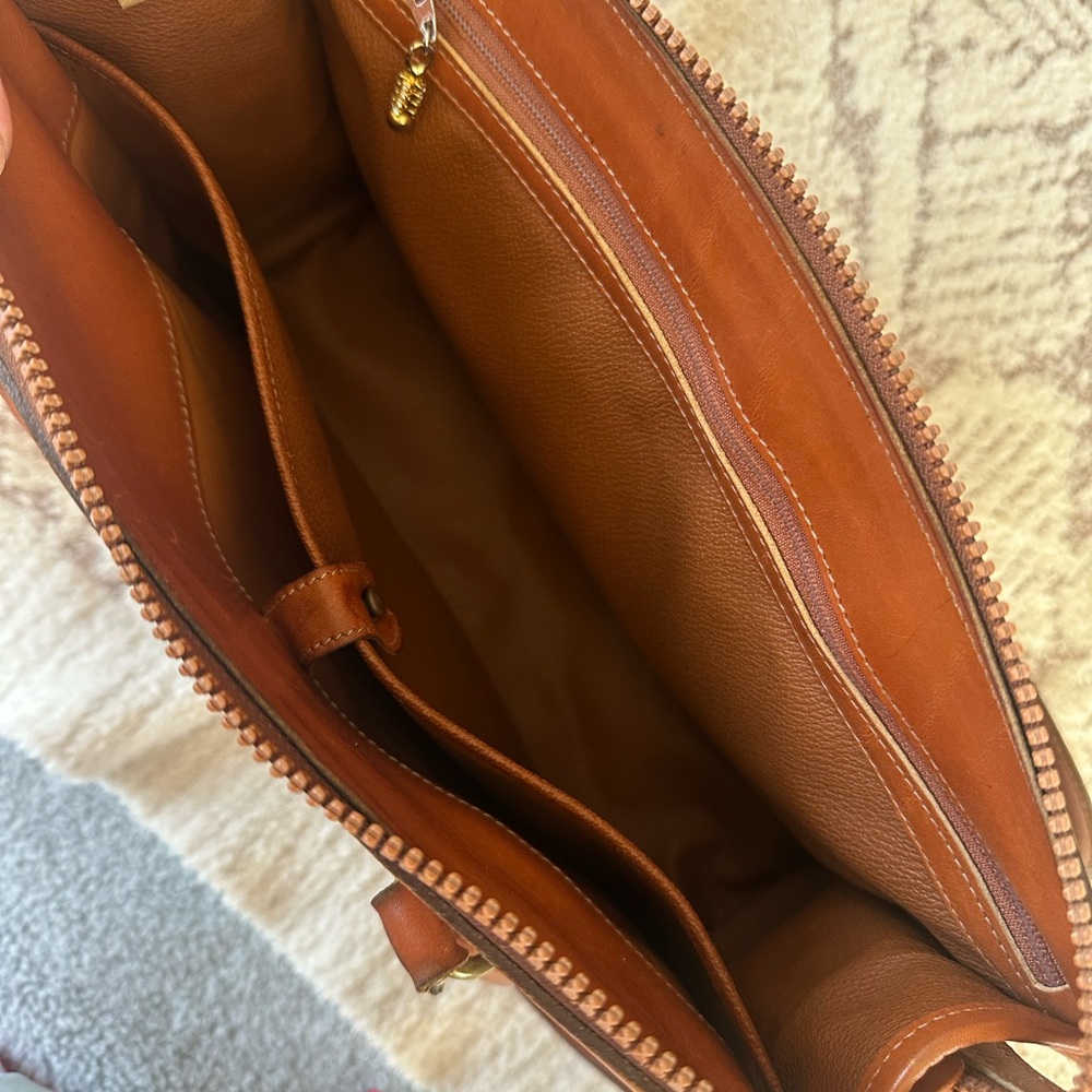 Vintage 1991 Dooney & Bourke AWL Satchel Original Receipt USA Cream Tan Leather - Picture 12 of 14